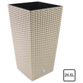 Prosperplast Rato Square Planter 26.5x26.5x50cm - Mocca
